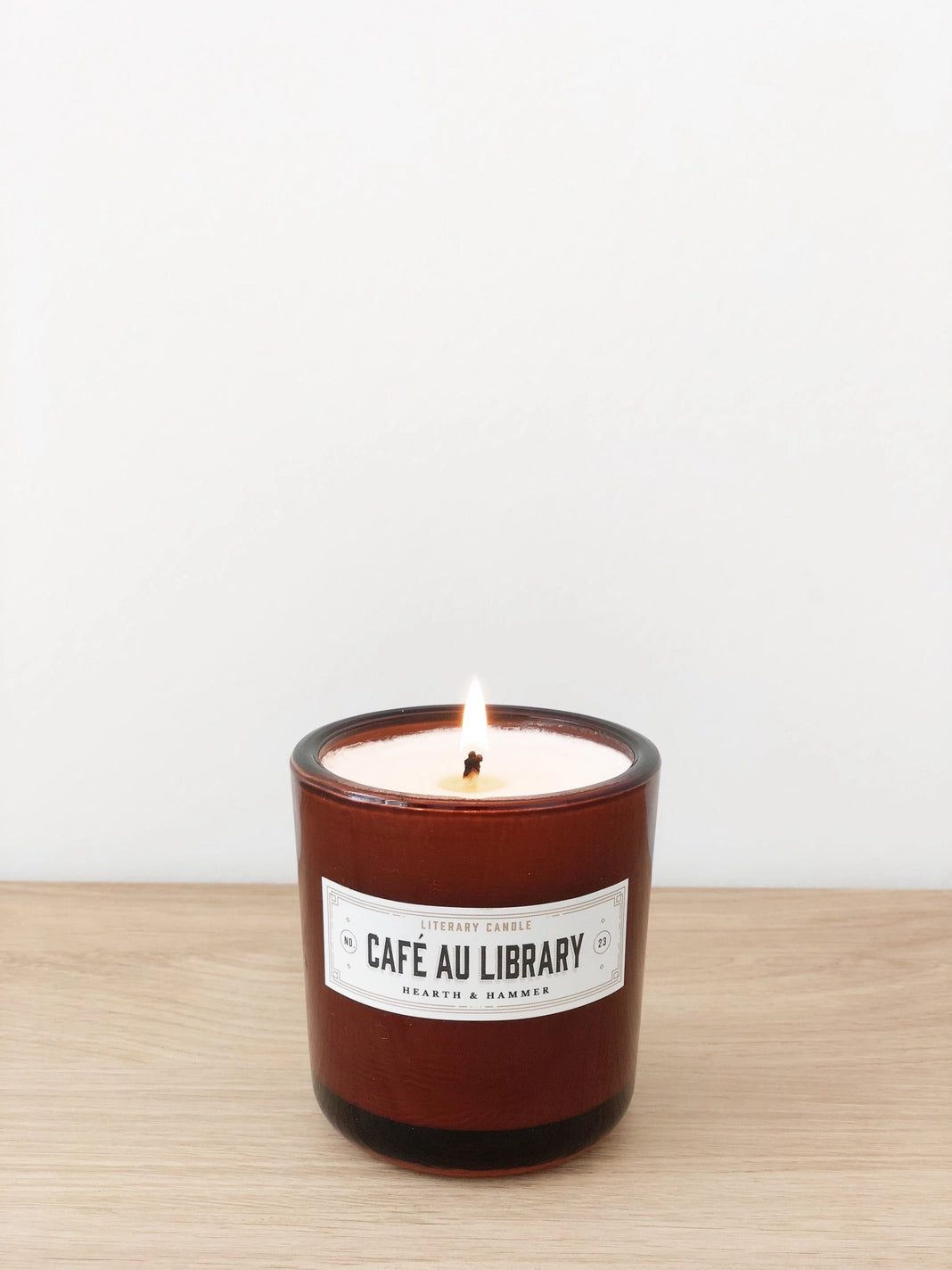 Café Au Library Literary Book Candle