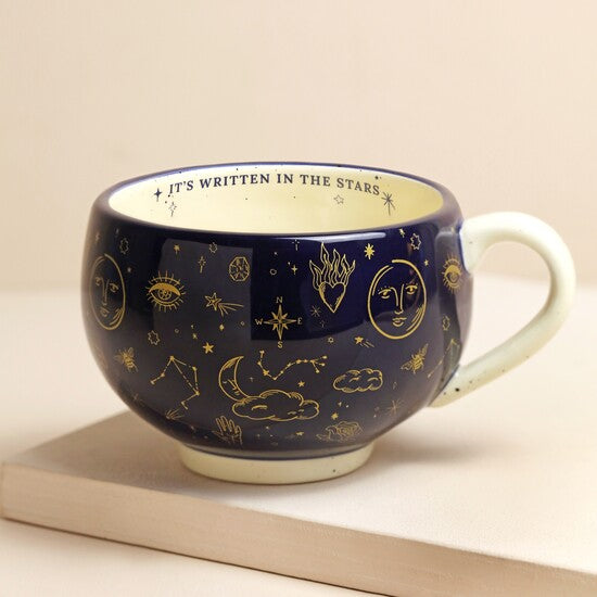 Celestial Ceramic Mug with Moon Inside - Unique Astrology Gift by Lisa Angel