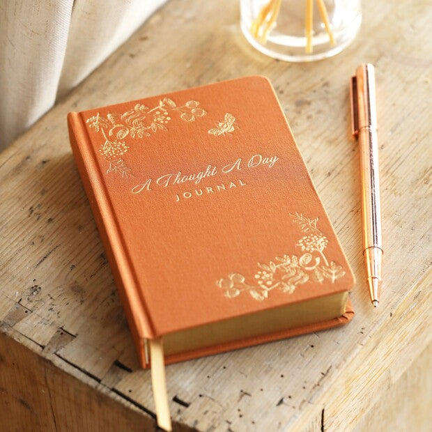 Embossed Orange 5-Year Thought a Day Journal - Inspirational Diary by Lisa Angel