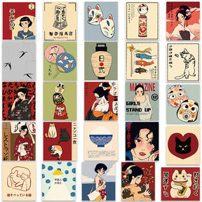 Japanese Retro Cartoon Stickers, 50 Pcs