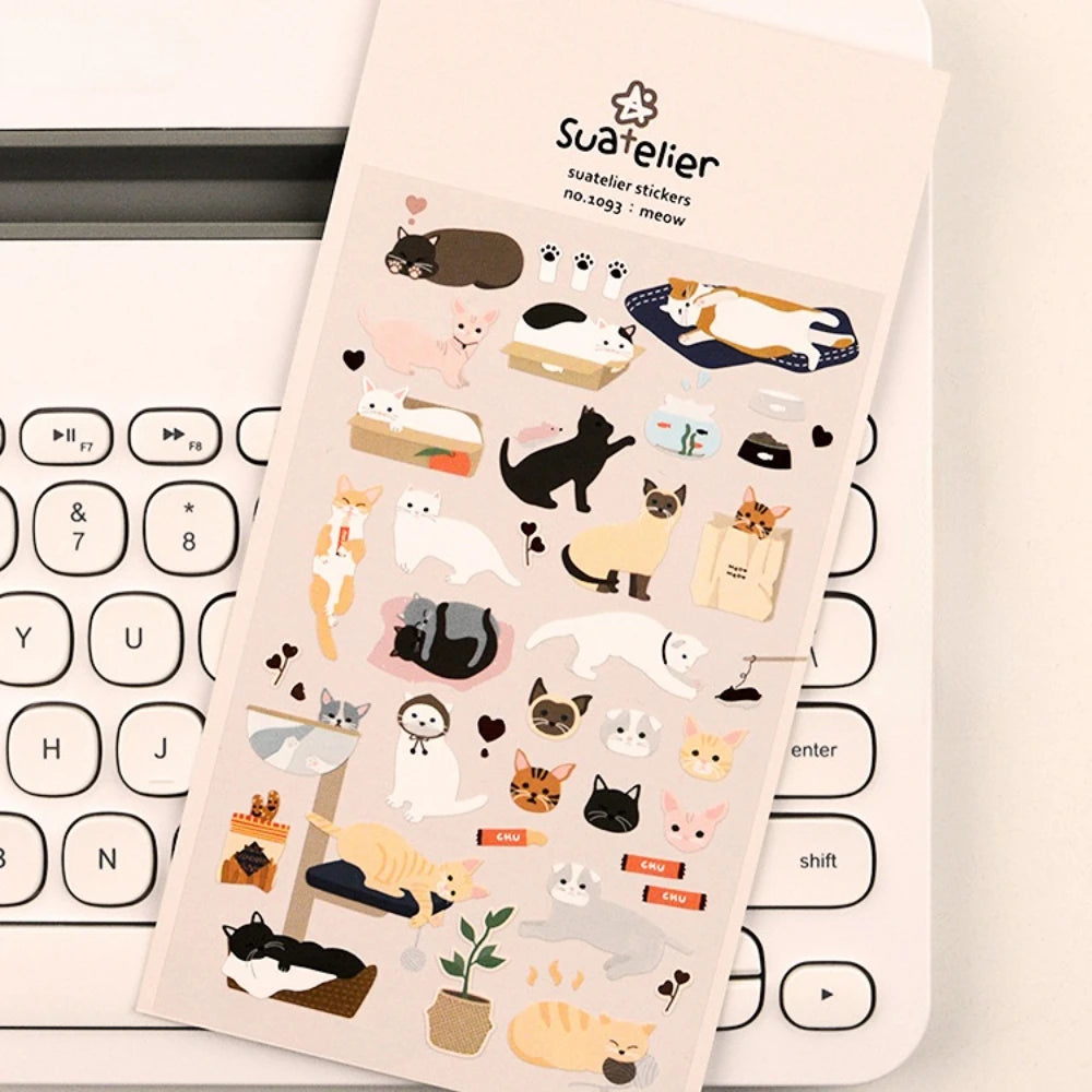 Meow Cute Kitty Decorative Sticker - Diary, Album, and Label Stickers