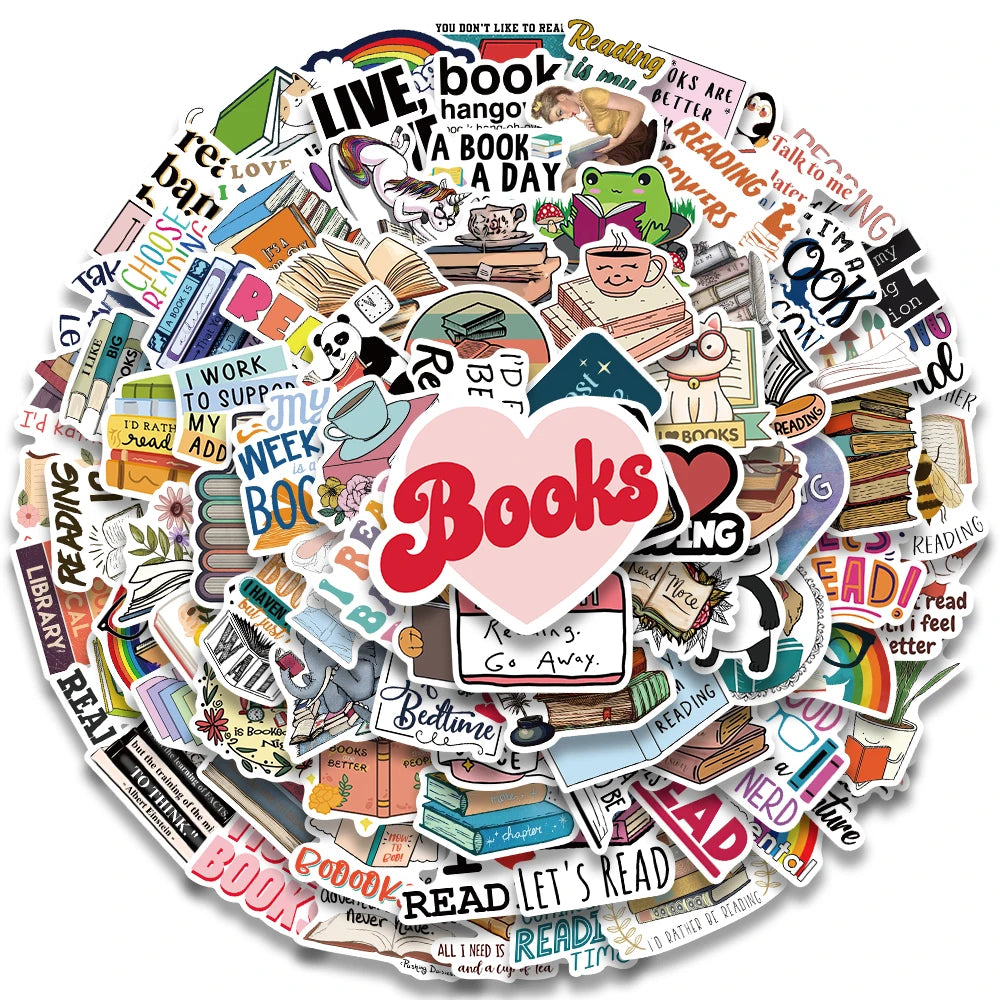 Book Reading Stickers Pack - 10/50/100pcs