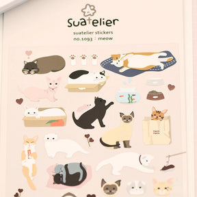 Meow Cute Kitty Decorative Sticker - Diary, Album, and Label Stickers