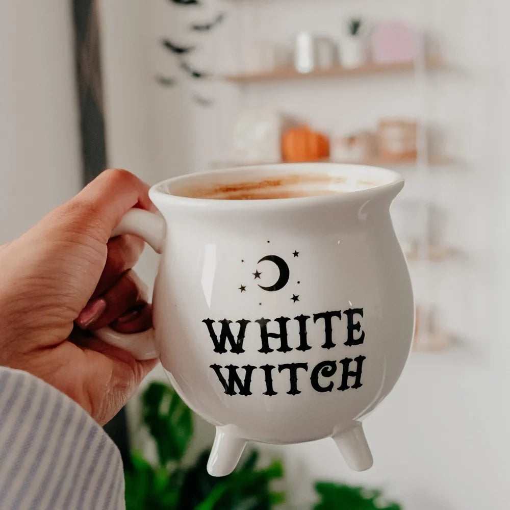 Witch's Brew White Ceramic Cauldron Mug