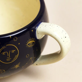 Celestial Ceramic Mug with Moon Inside - Unique Astrology Gift by Lisa Angel