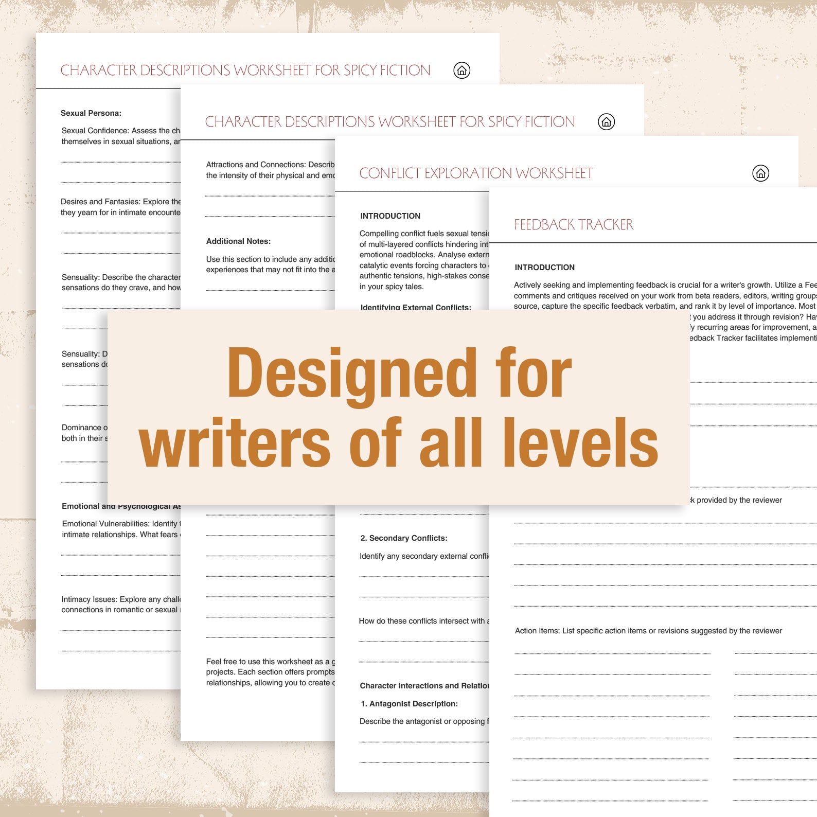 Write Your Spicy Novel Worksheet Collection